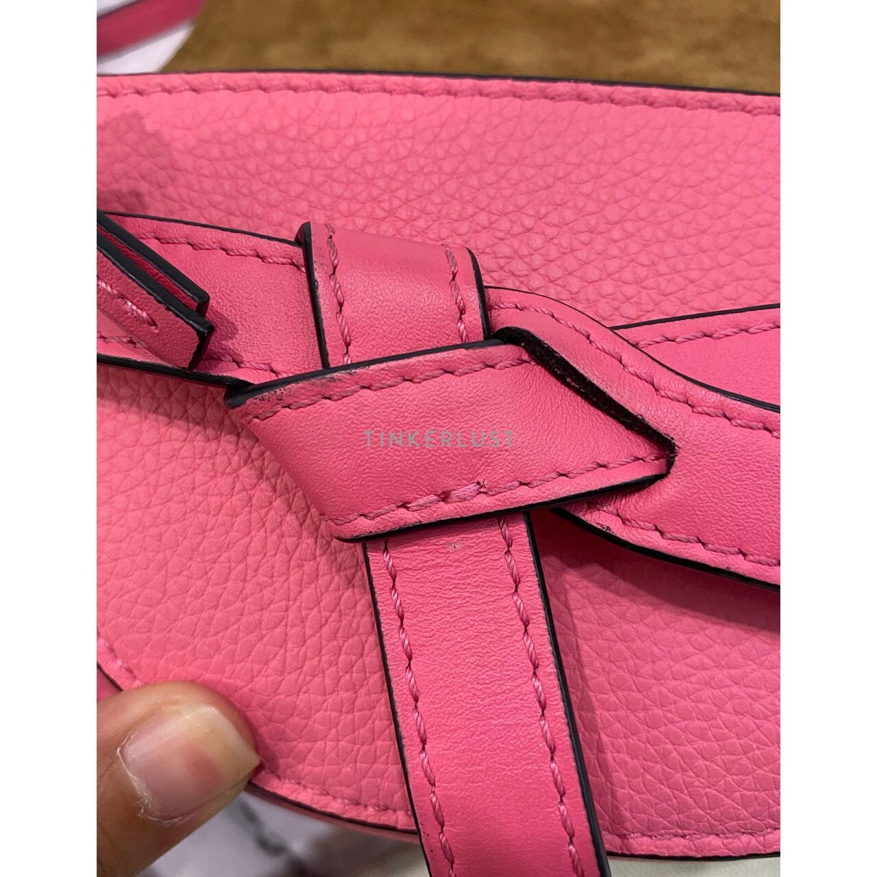 Loewe Mini Gate Light Pink Knot Strap Half Moon Sling Bag
