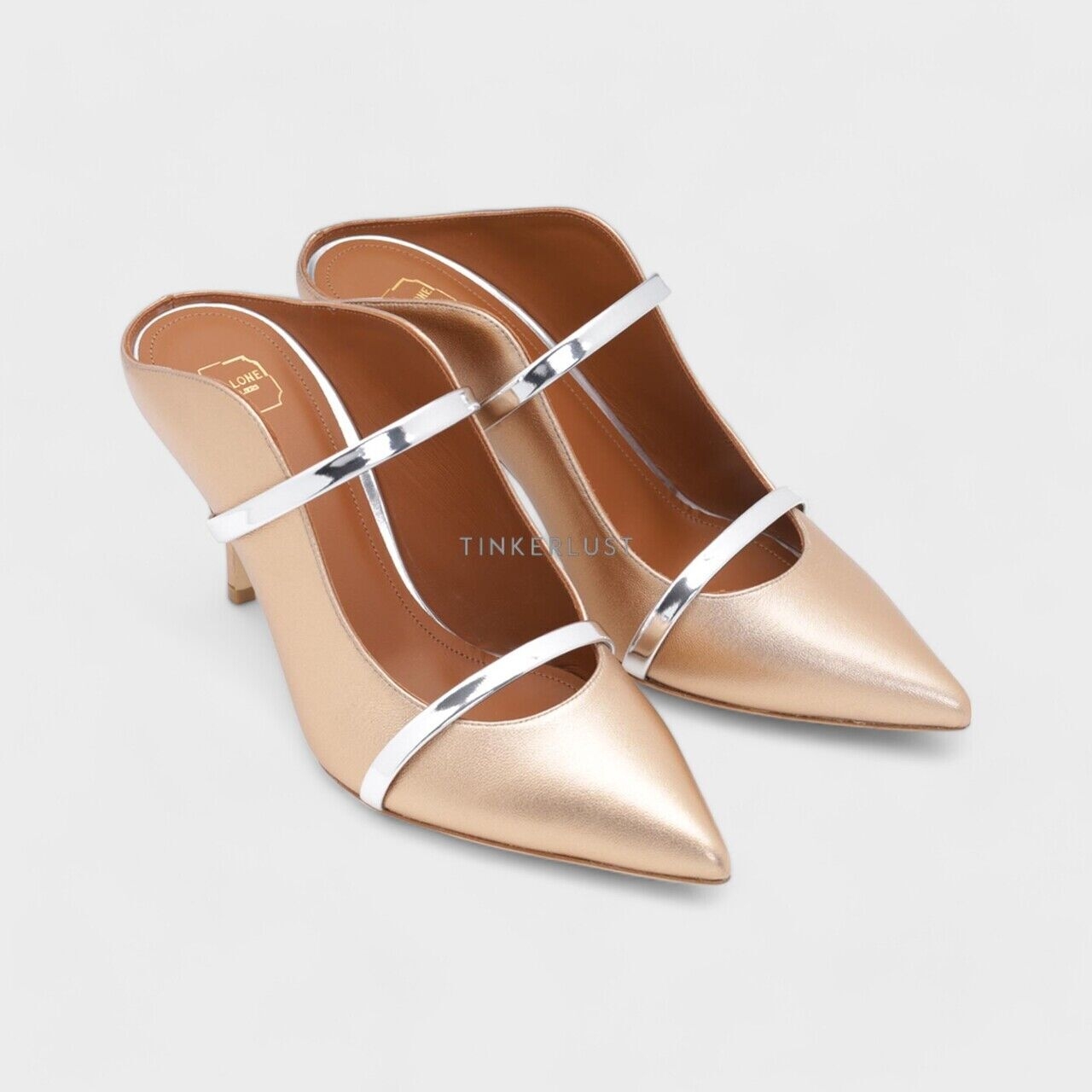 Malone Souliers Maureen Pumps 70mm in Gold/Silver