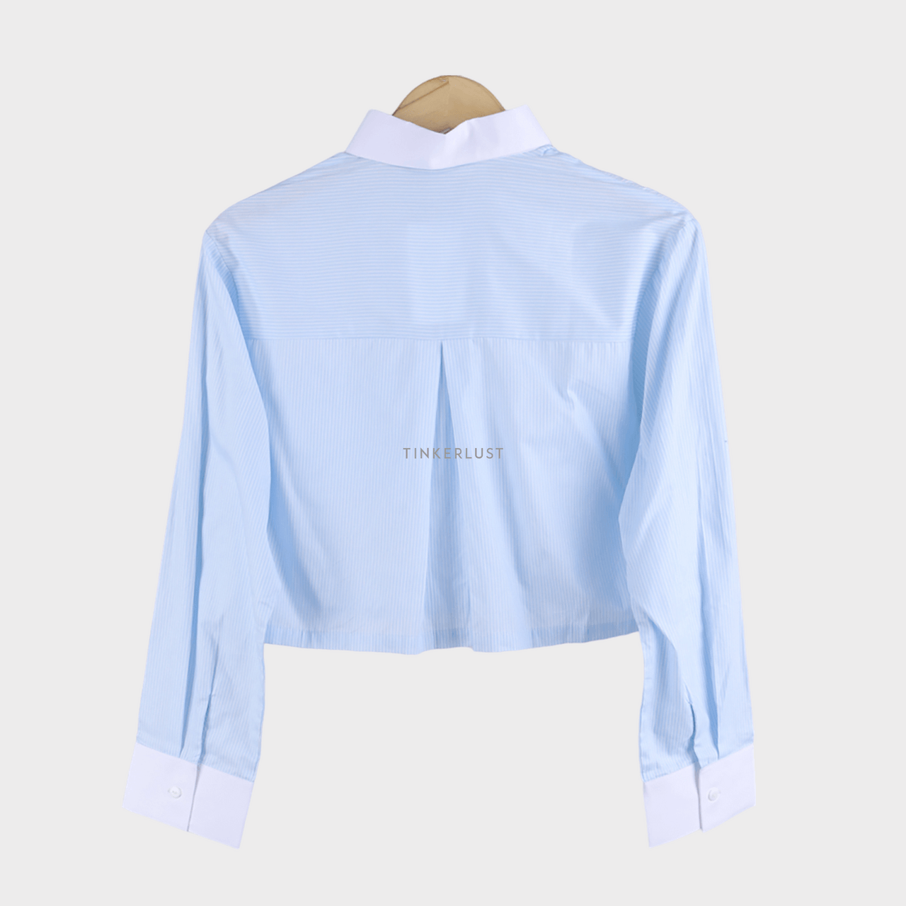MARLEN Blue & White Stripes Crop Shirt