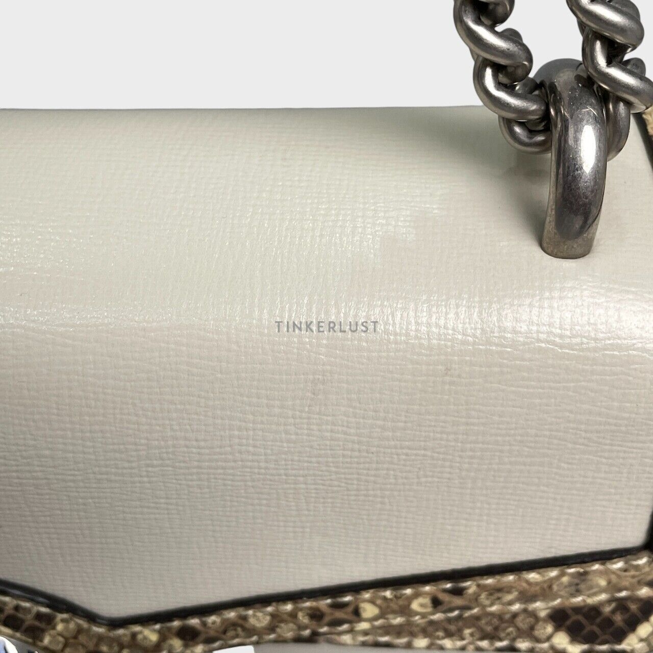 Gucci Dionysus White Phyton Trim White Shoulder Bag