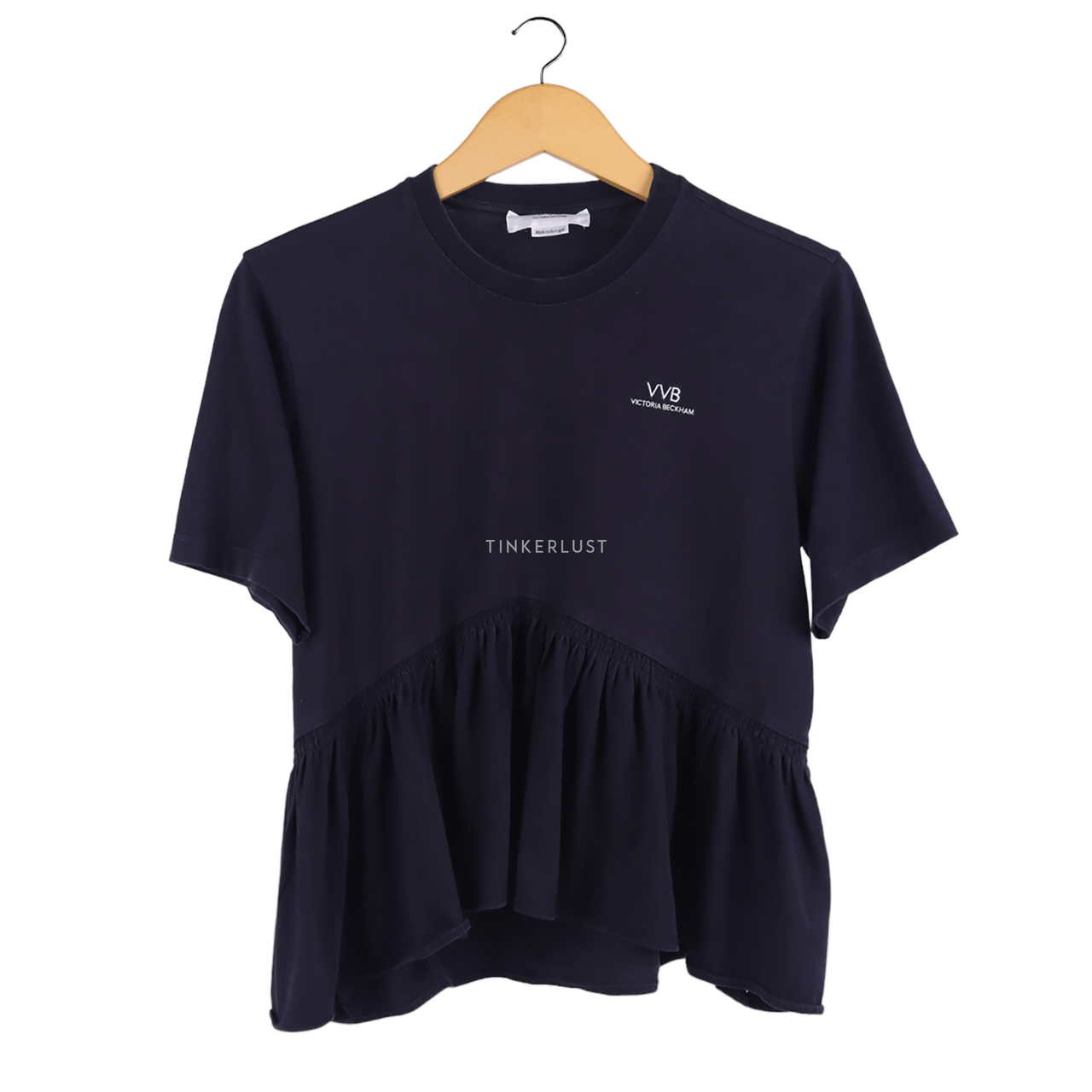 Victoria Beckham Black Ruffle T-Shirt