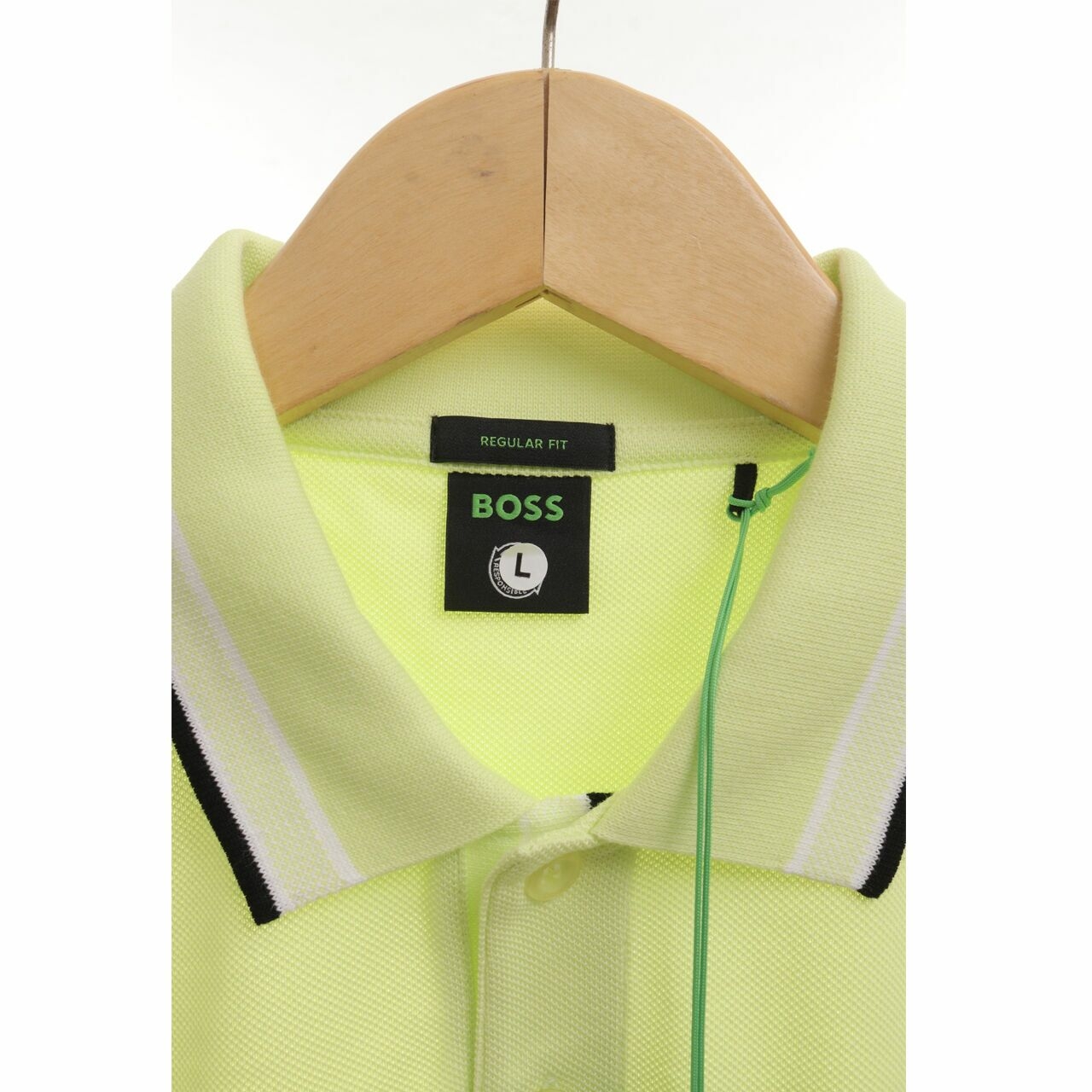 Hugo Boss Polo Shirt Paddy Athleisure In Green Lime With Collar Logo L T-Shirt