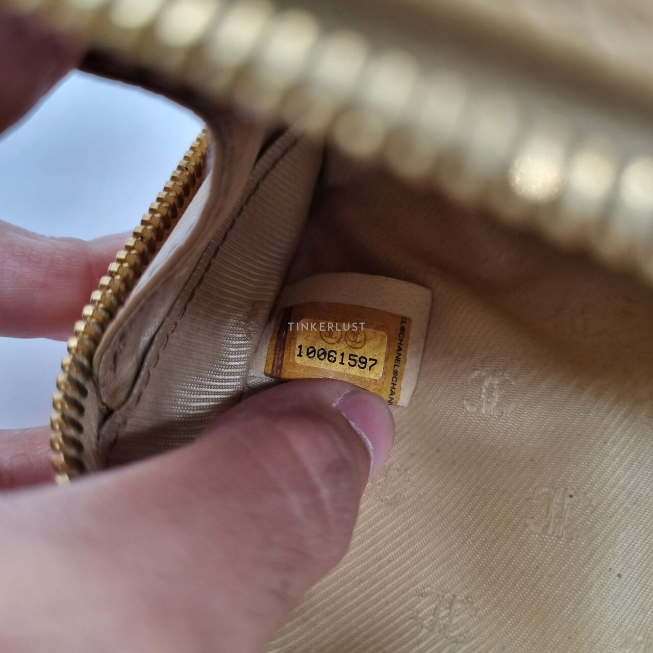 Chanel Beige Leather #10 GHW Pouch