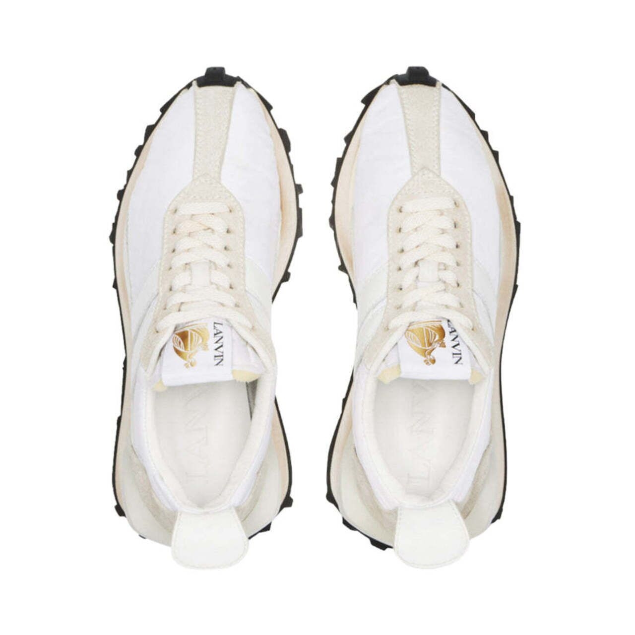 Lanvin Bumper Sneakers Nylon Leather White Men