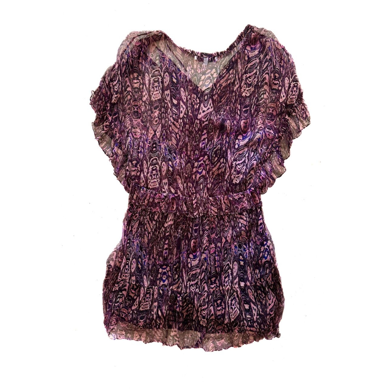 Iro Purple Print Mini Dress