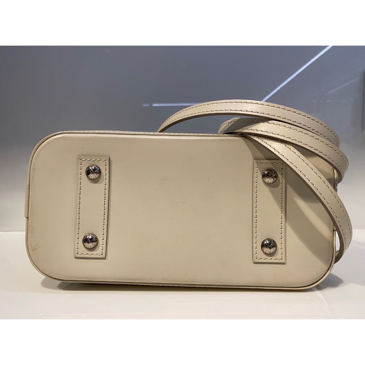 Louis Vuitton Alma Bb White Epi Leather SHW Handbag