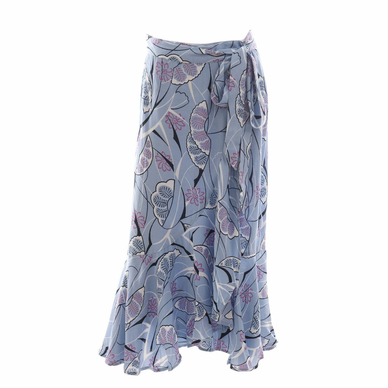 Per Una Blue Floral Midi Skirt