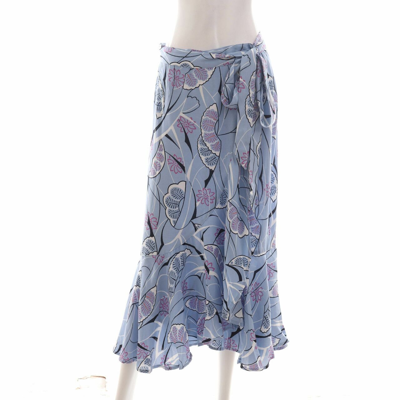 Per Una Blue Floral Midi Skirt