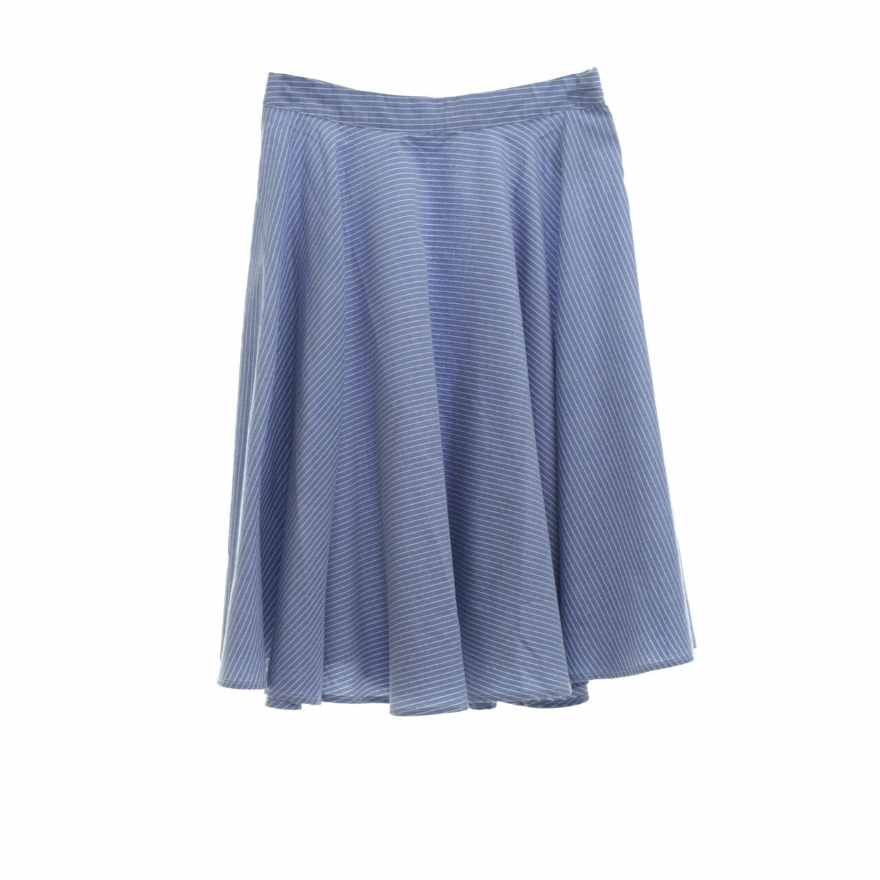 HOPE Blue Striped Midi Skirt