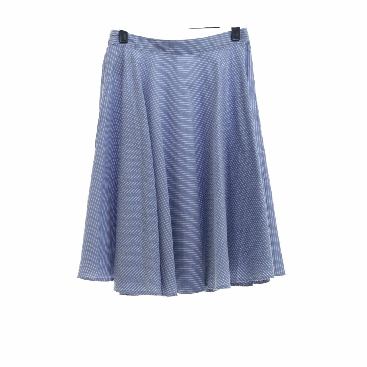 HOPE Blue Striped Midi Skirt