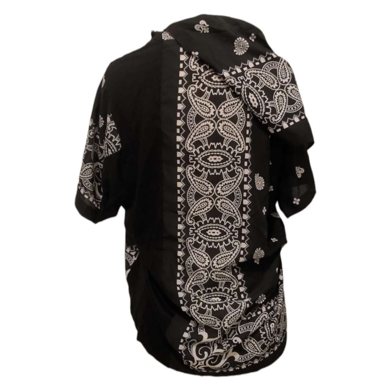 Sacai Black & White Paisley Short Sleeve Shirt
