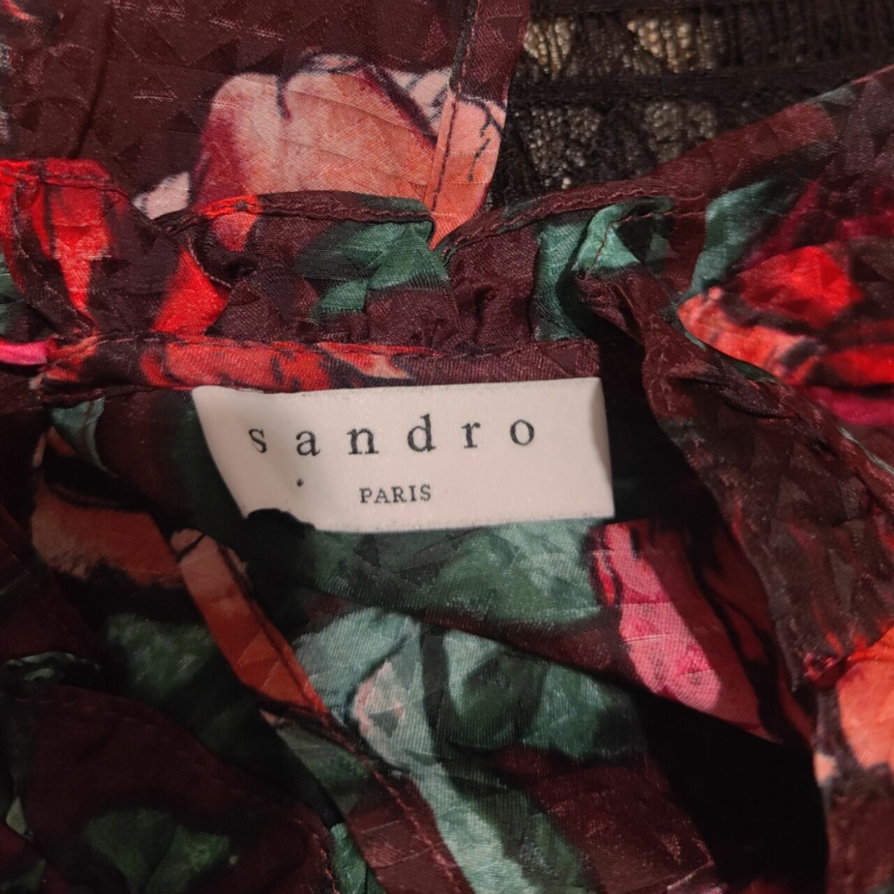 Sandro Red & Multi Floral Blouse