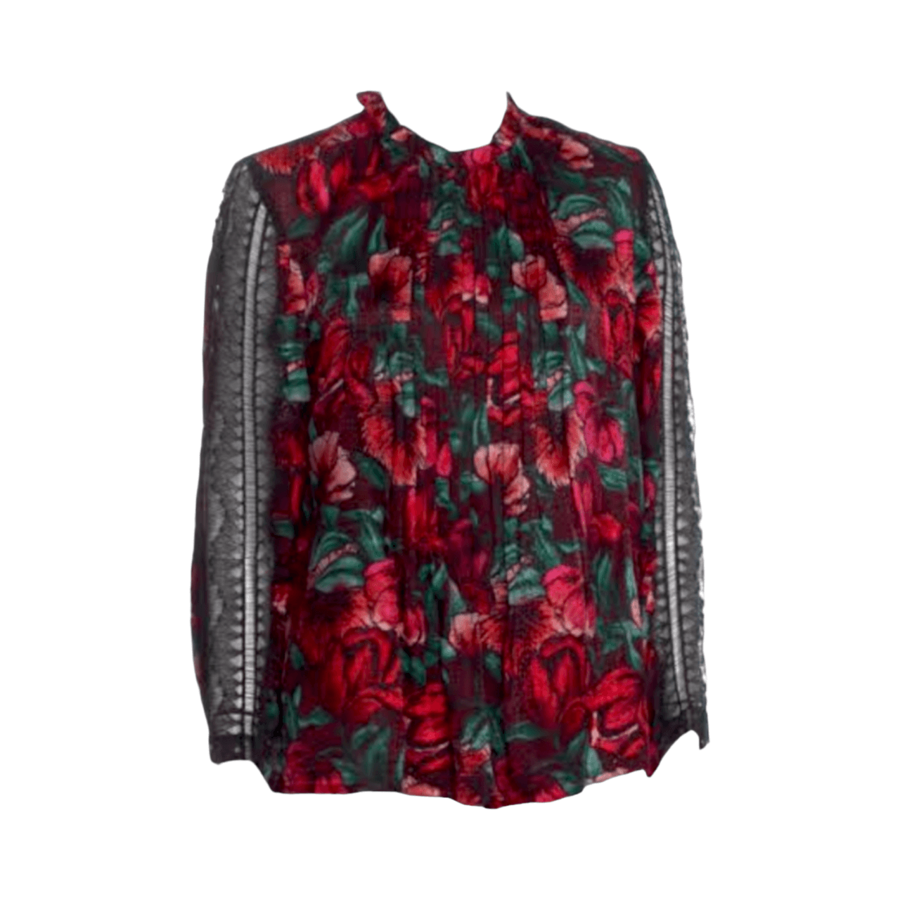 Sandro Red & Multi Floral Blouse
