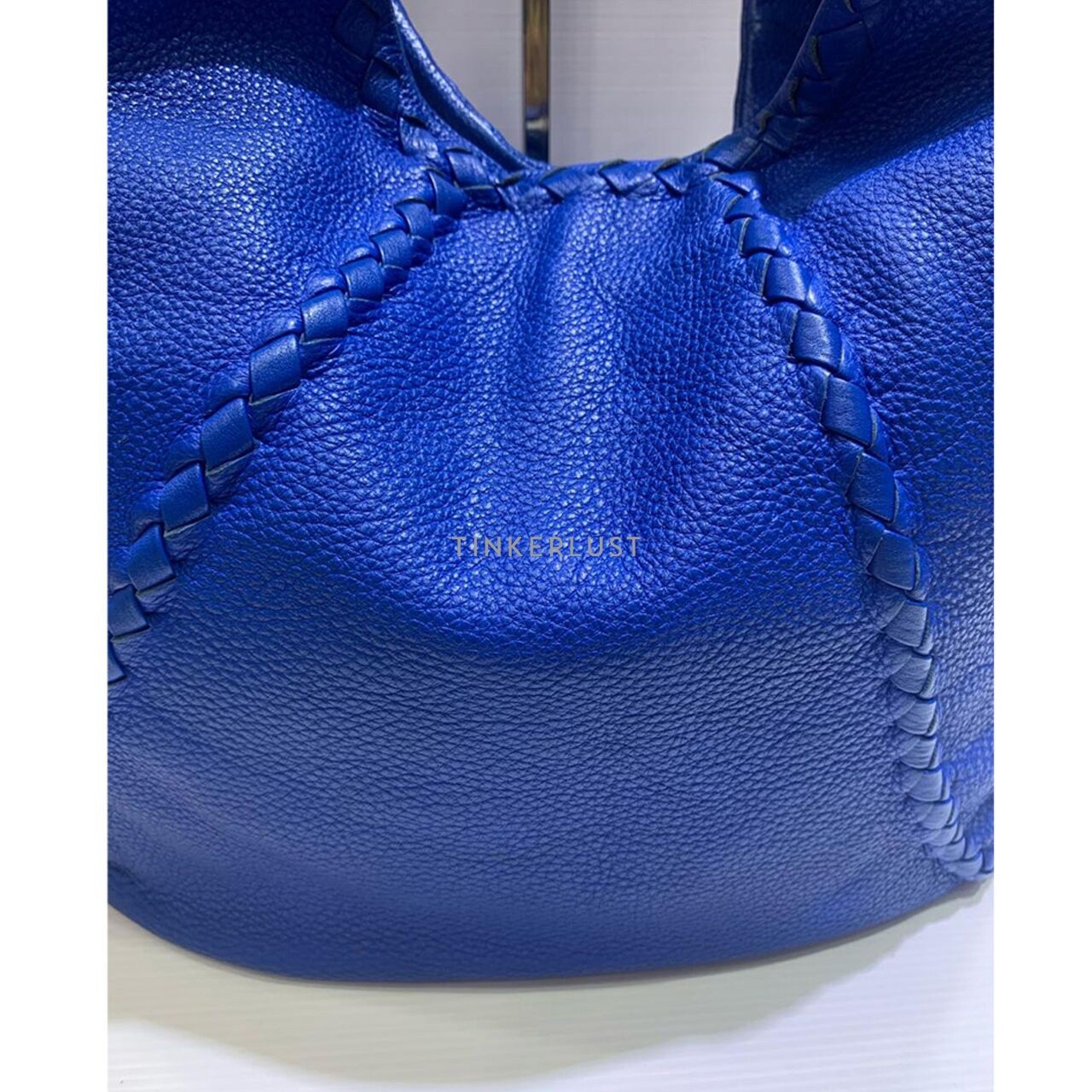 Bottega Veneta Cervo Hobo Large Leather Blue Electric Shoulder Bag