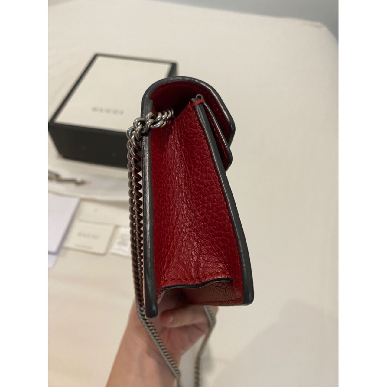 Gucci GG Supreme Monogram Mini Dionysus Red Shoulder Bag 