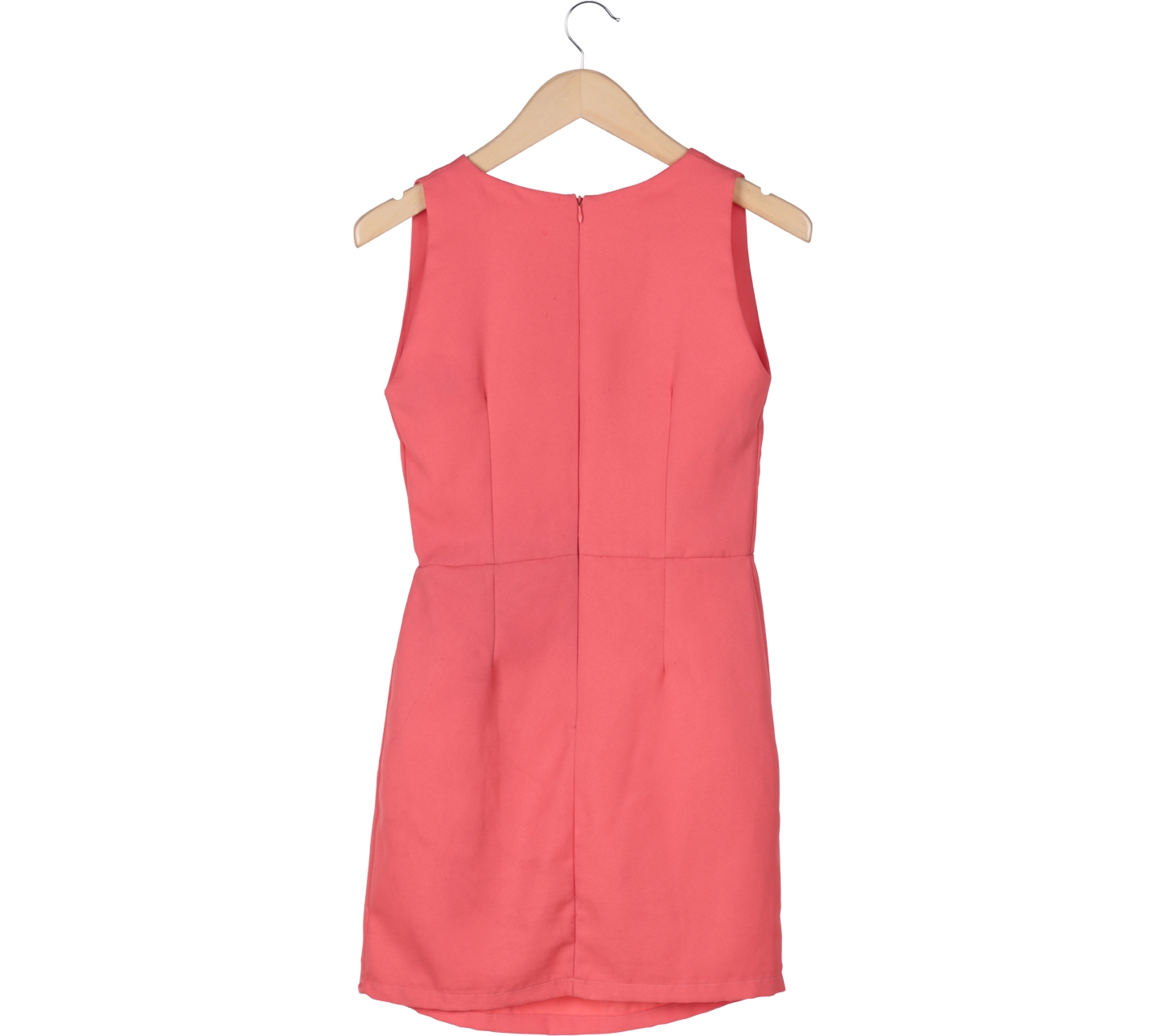 Risaya Peach Pleated Sleeveless Mini Dress