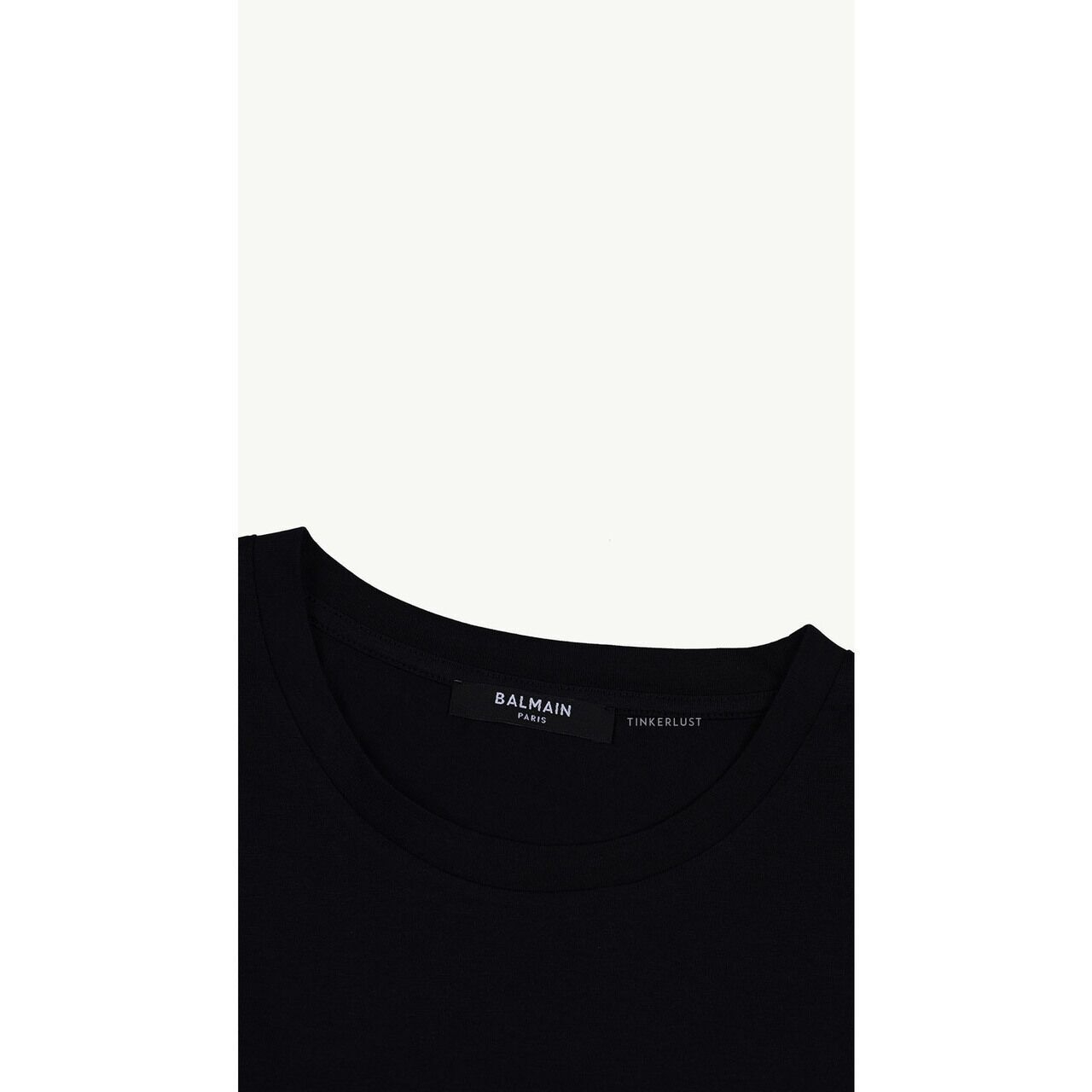 Balmain Women Balmain Paris Flocked Suede Logo T-Shirt in Black/White