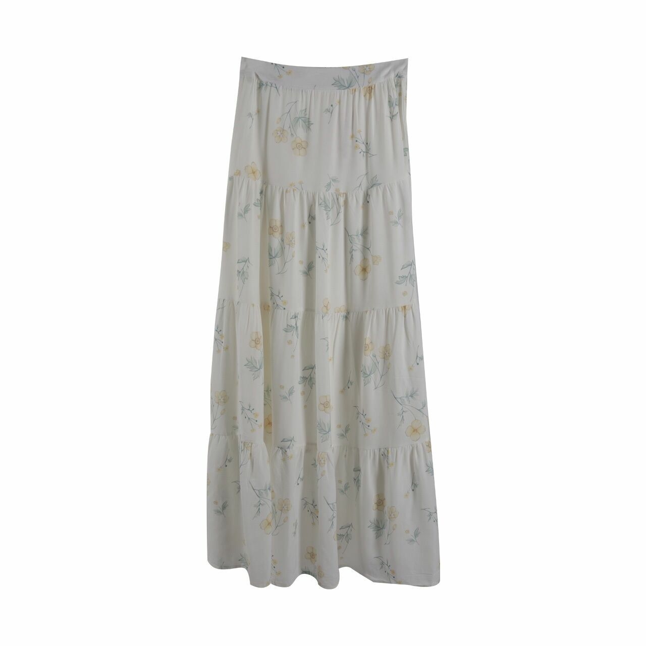 Chocochips White Floral Maxi Skirt