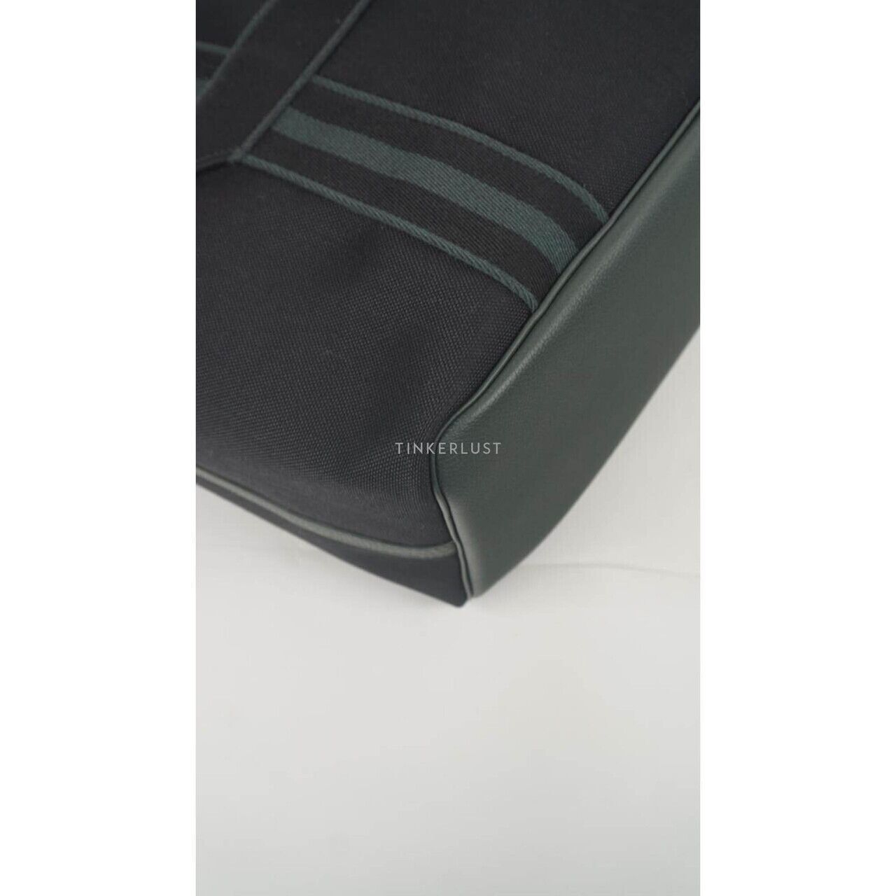 Hermes Pursangle Vert Noir Canvas #B Tote Bag
