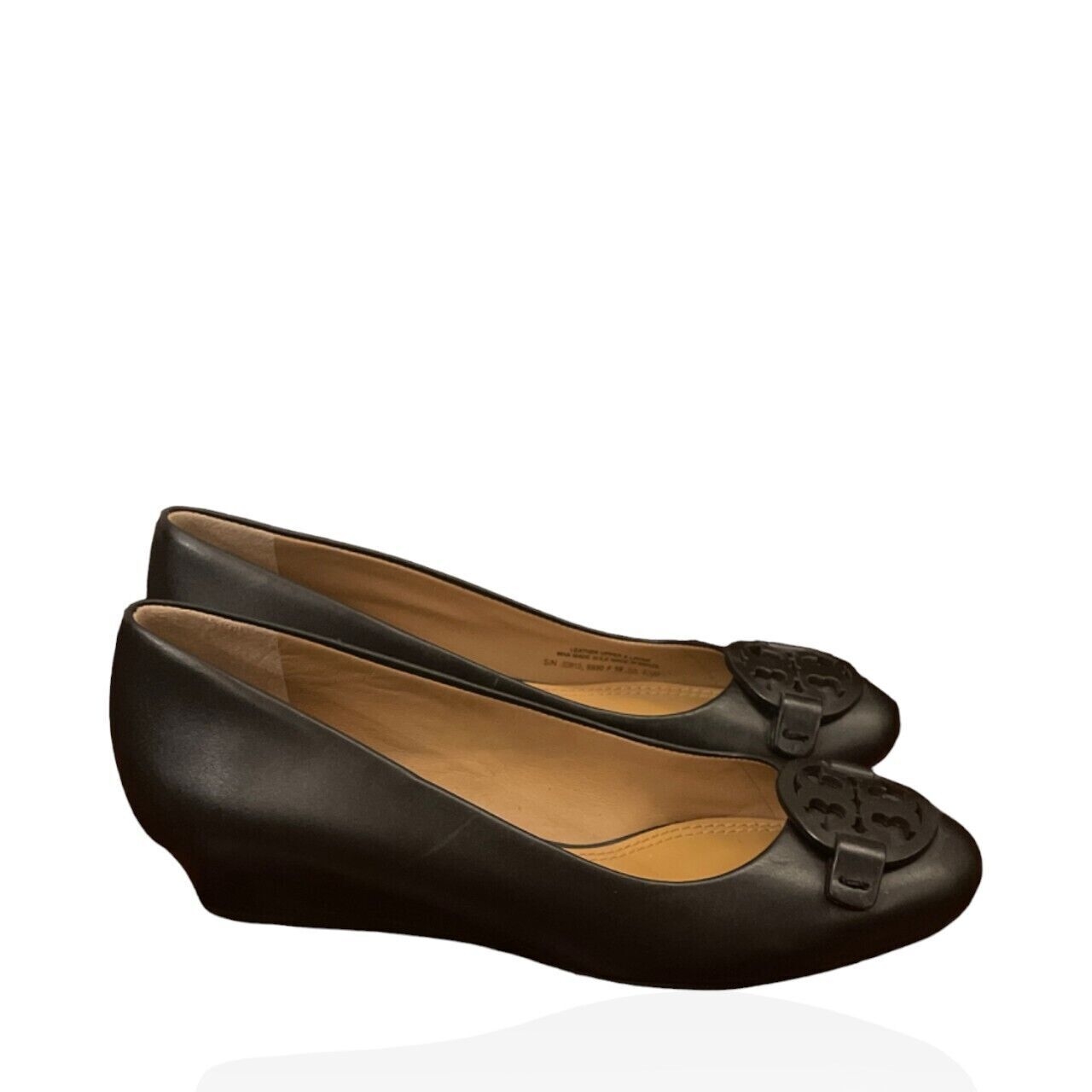 Tory Burch Miller Black Leather Wedges