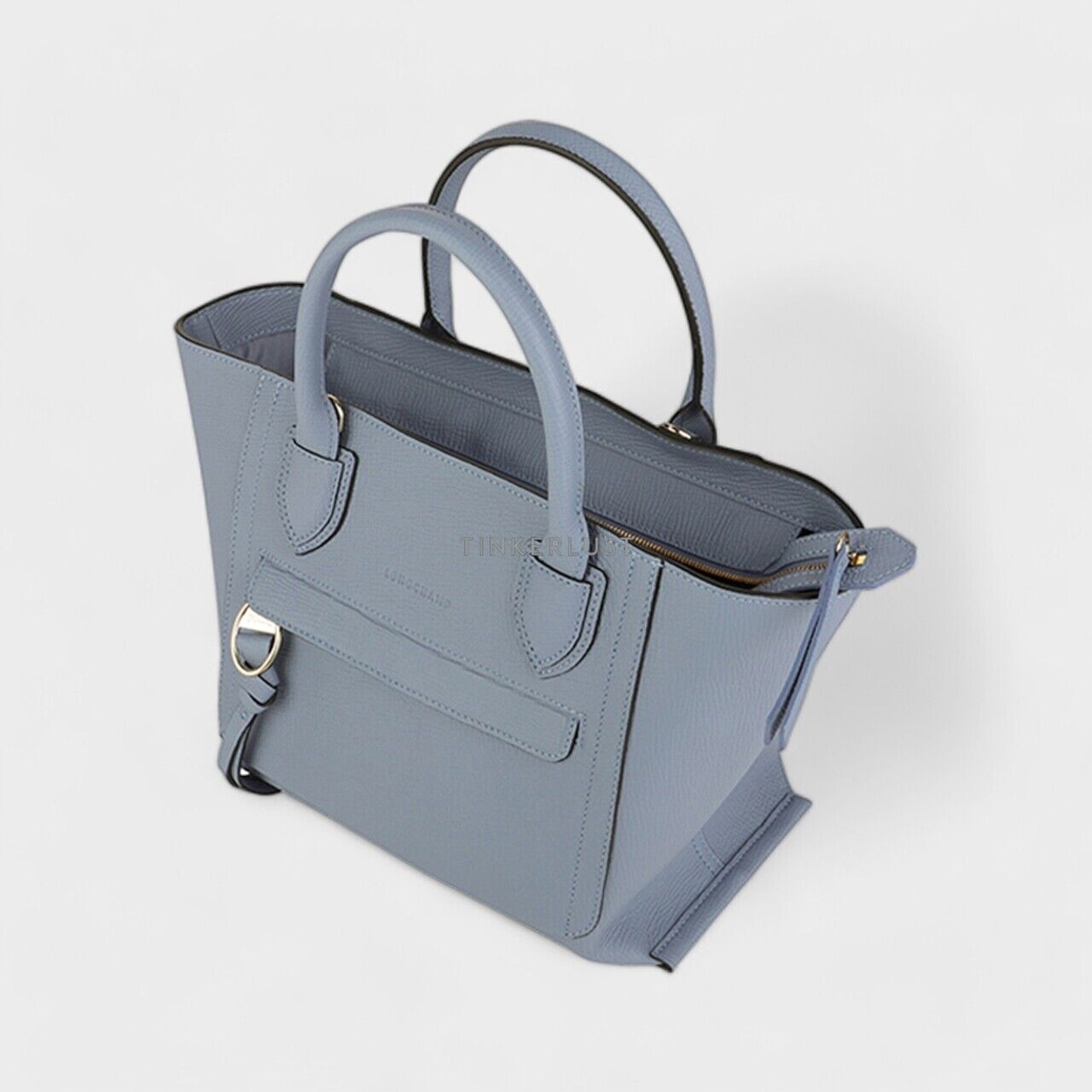 Longchamp Medium Mailbox Top Handle Bag in Slate Satchel