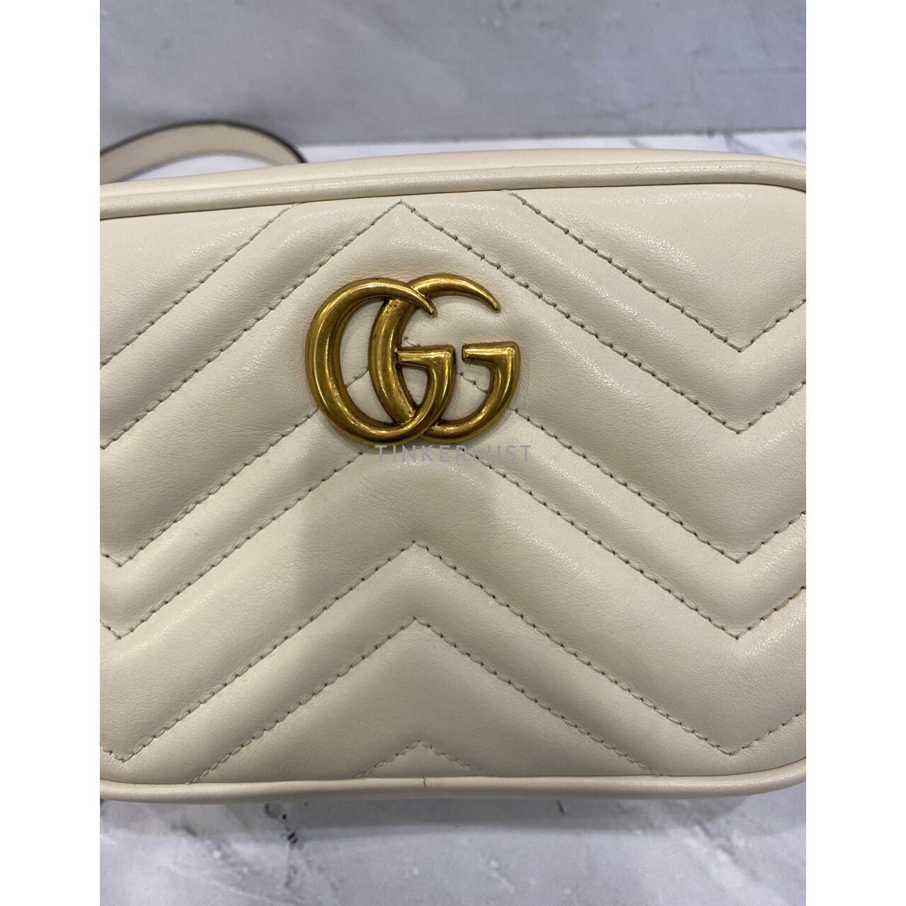 Gucci Mini Marmont Camera Bag Ivory GHW Sling Bag