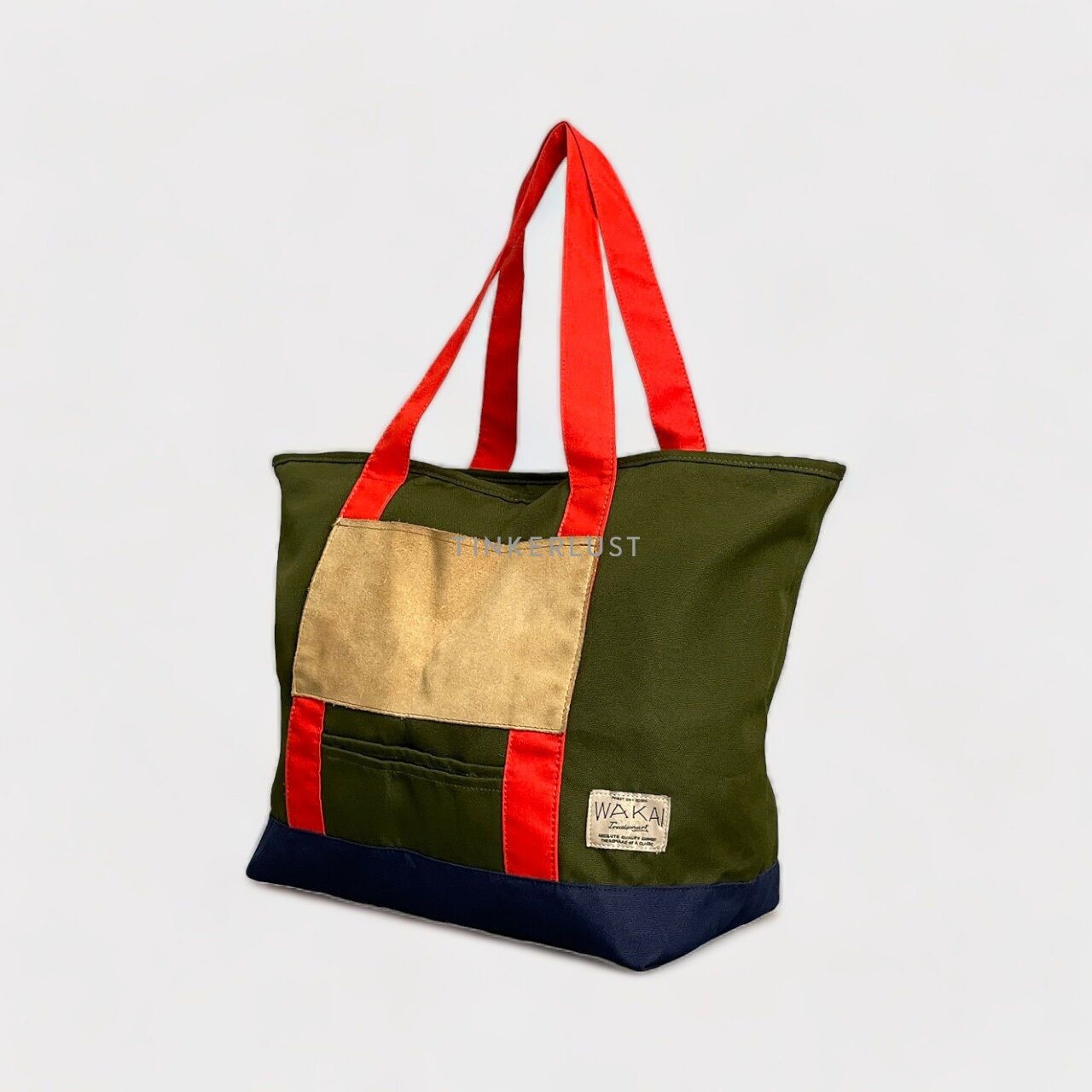 Wakai Navy & Dark Green Tote Bag