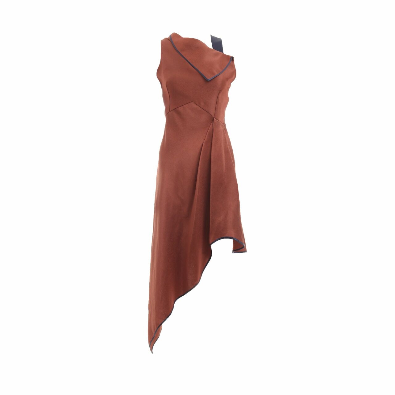Reves Studio Brown Asymmetric Mini Dress