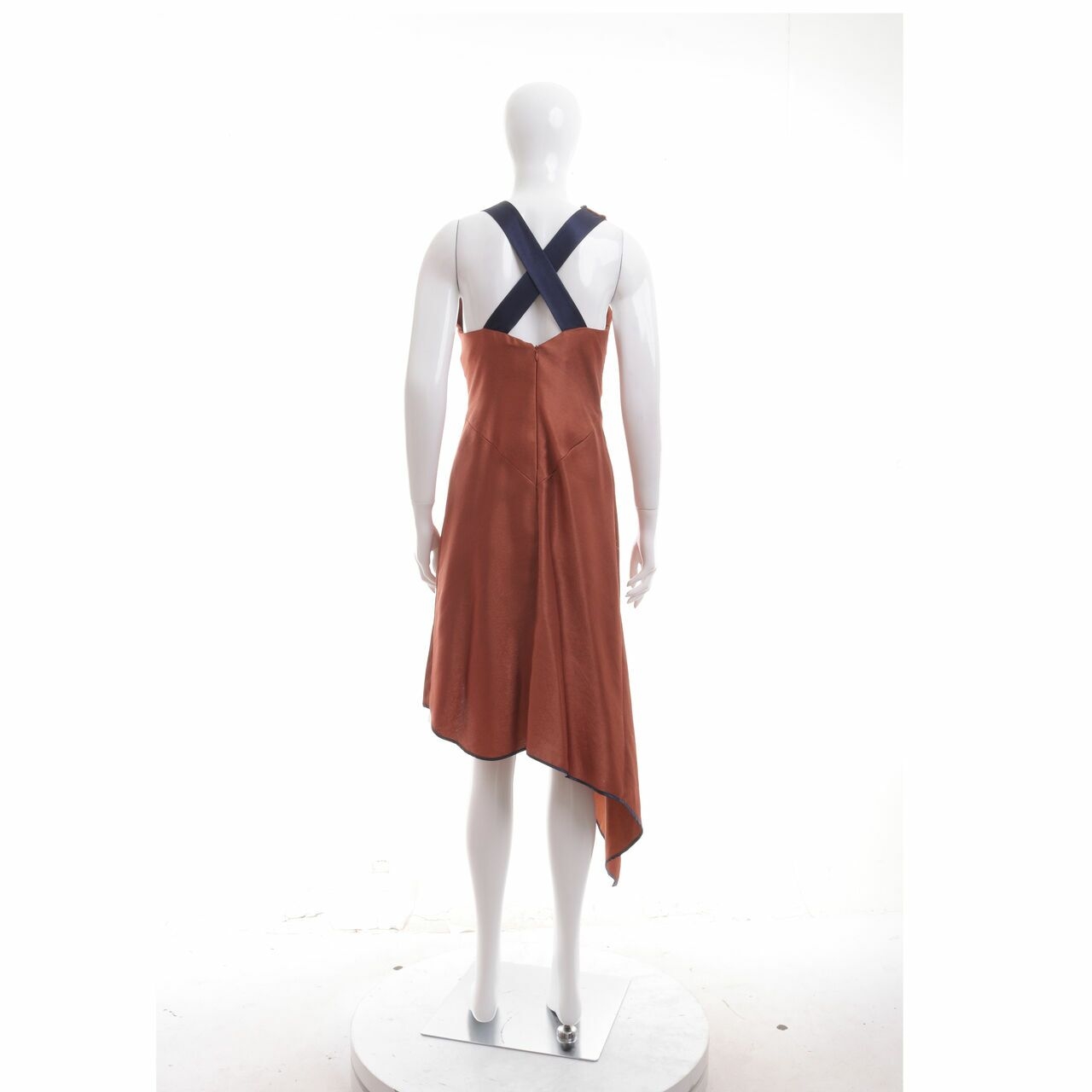 Reves Studio Brown Asymmetric Mini Dress