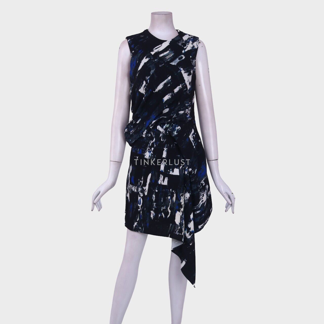 McQ Alexander McQueen Multicolour Pattern Sleeeless Midi Dress