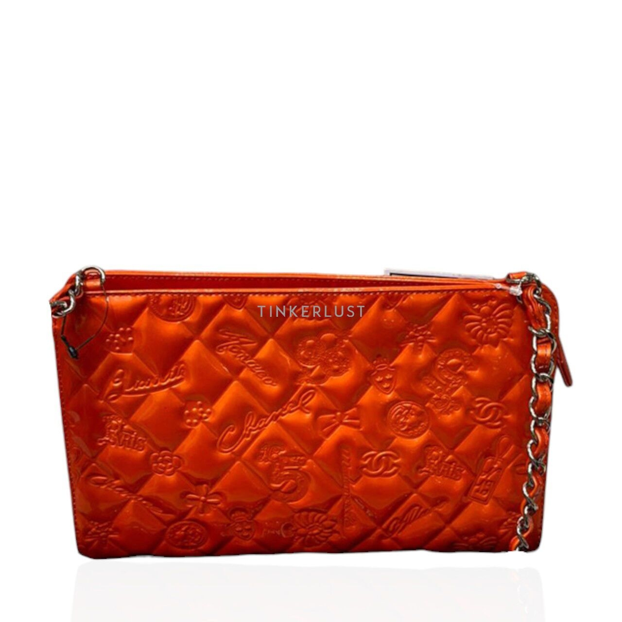 Chanel Orange Patent Leather #11 SHW Shoulder Bag
