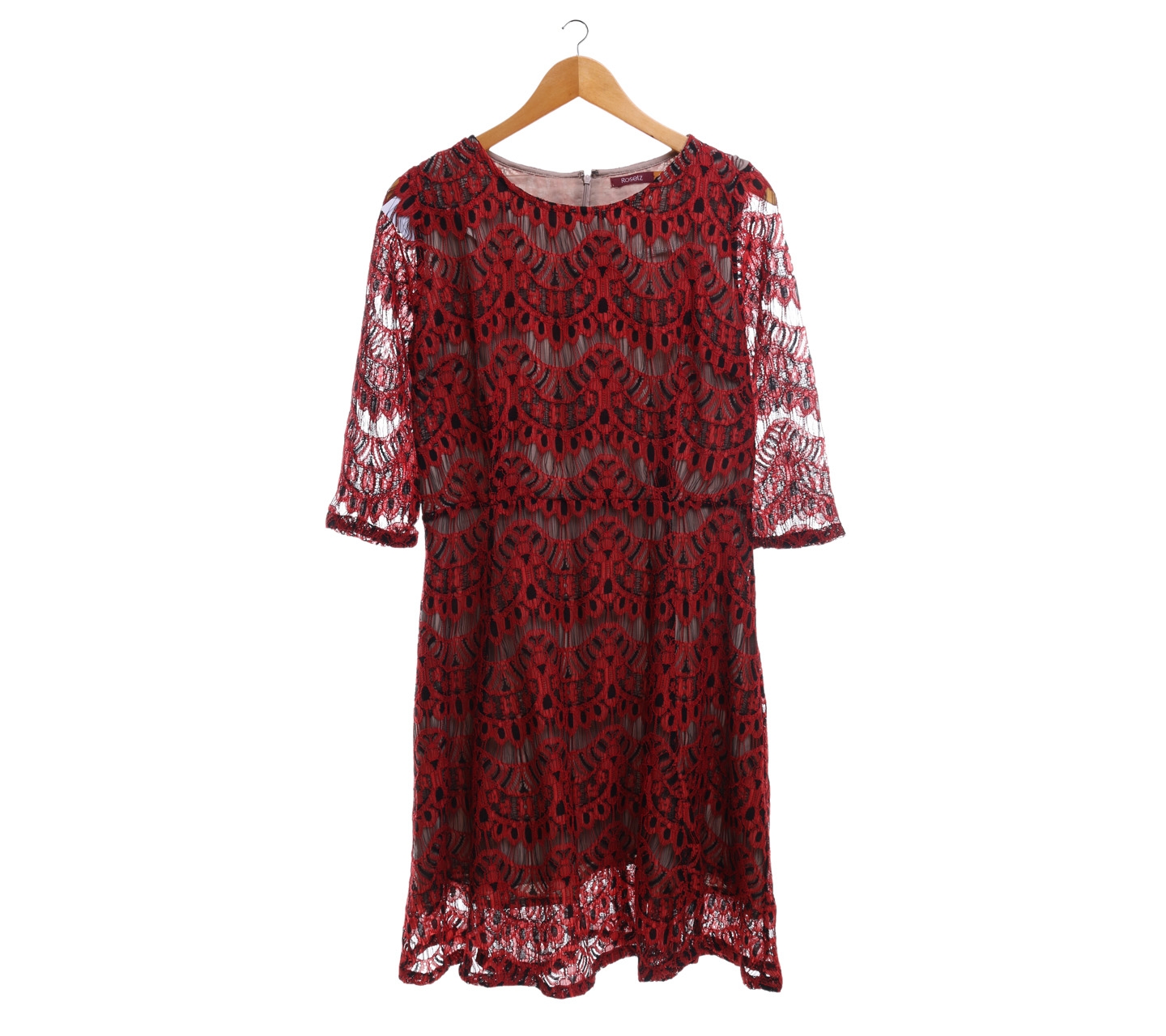 Rosetz Red Lace Midi Dress