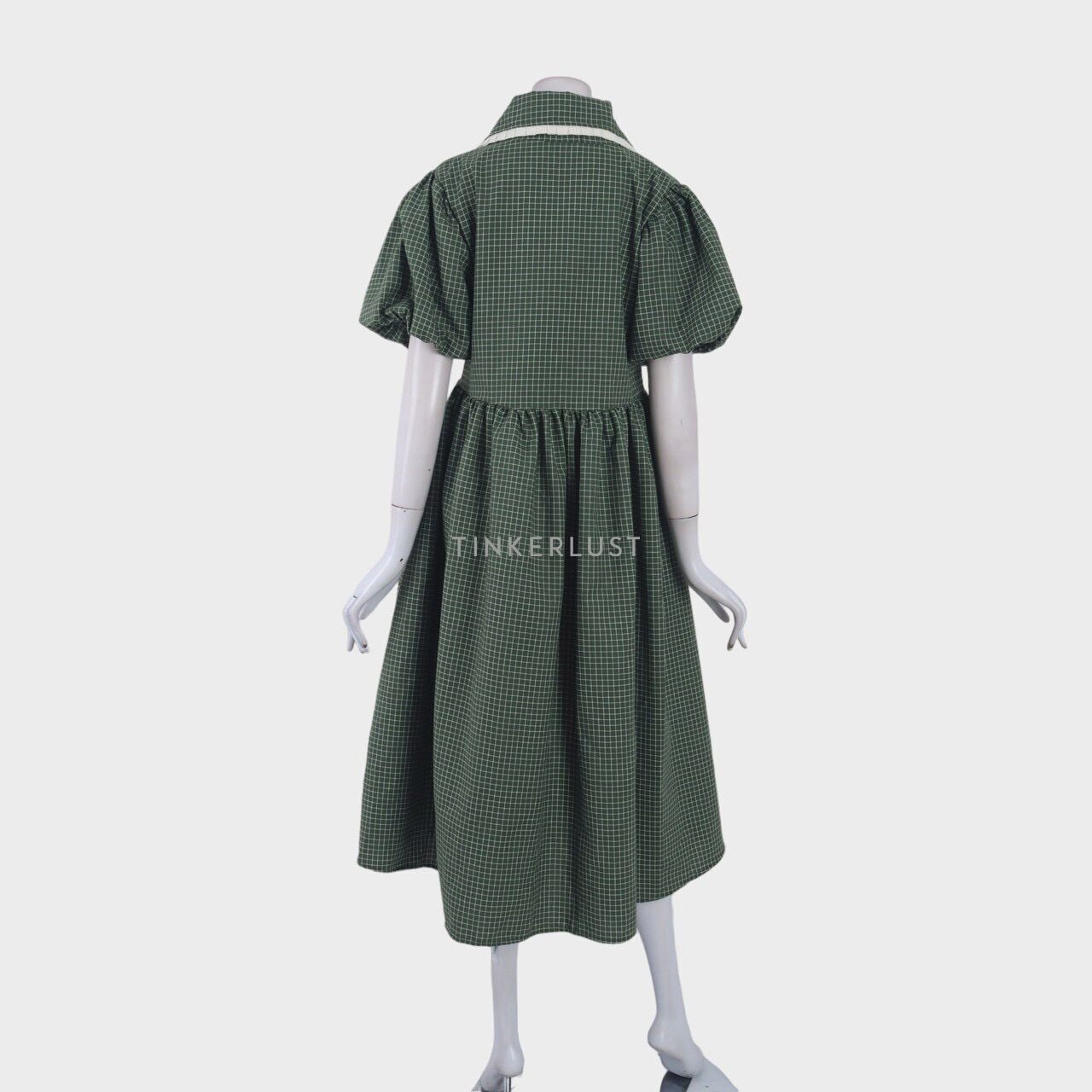 Miroir Dark Green Plaid Midi Dress
