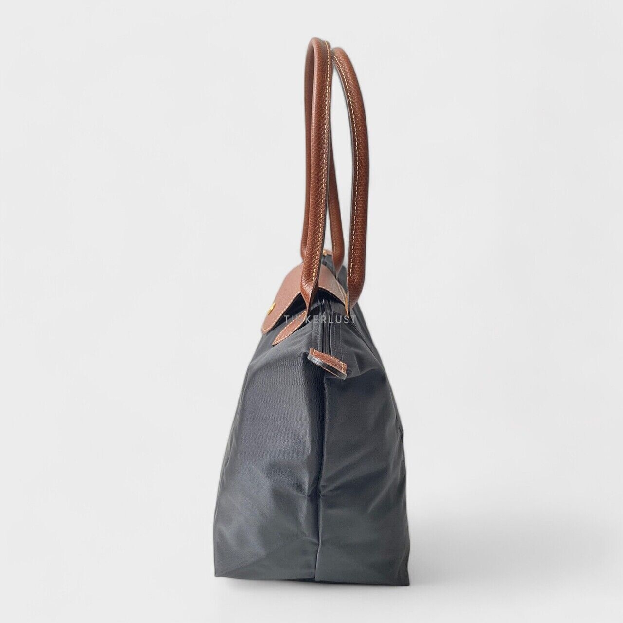 Longchamp Le Pliage Original Small Long Handle Black Tote Bag