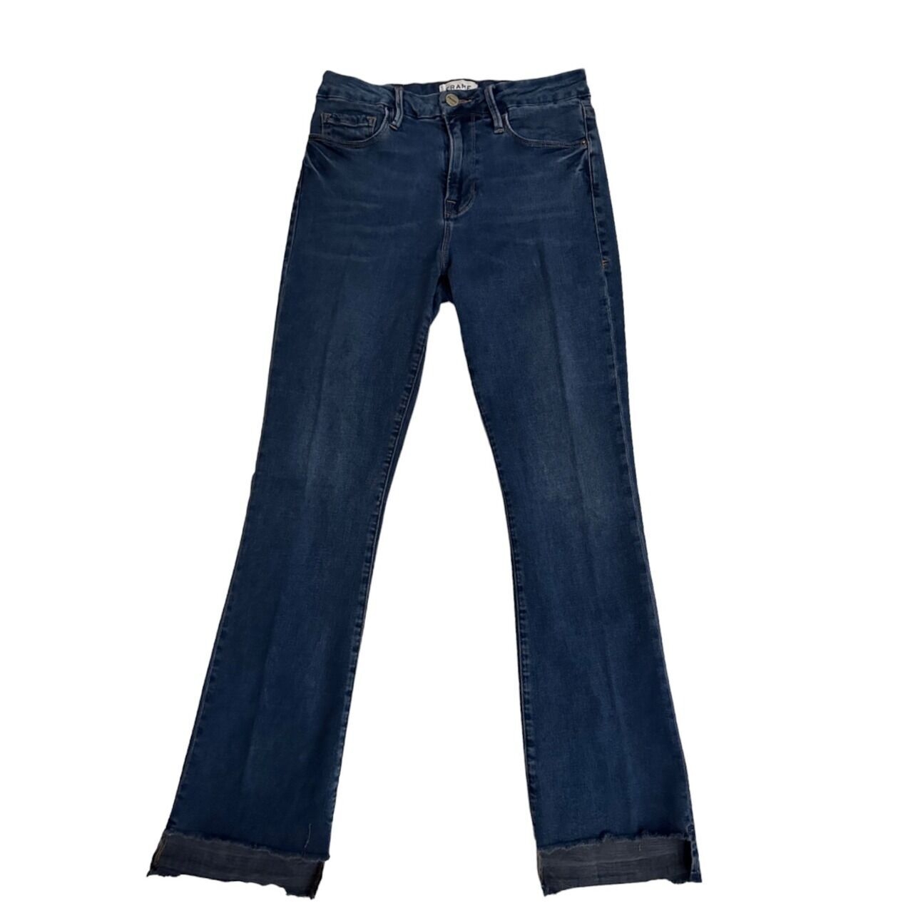 Frame Le Crop Mini Boot Stagger Hem Blue Jeans