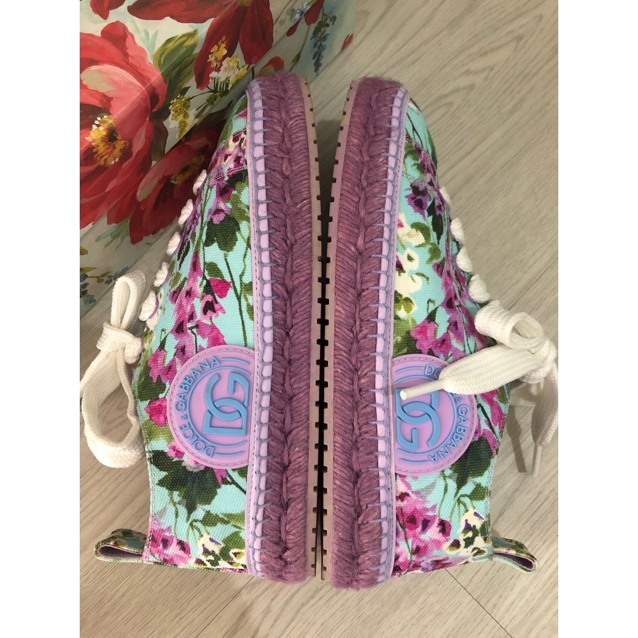 Dolce & Gabbana Multicolour Floral Sneakers