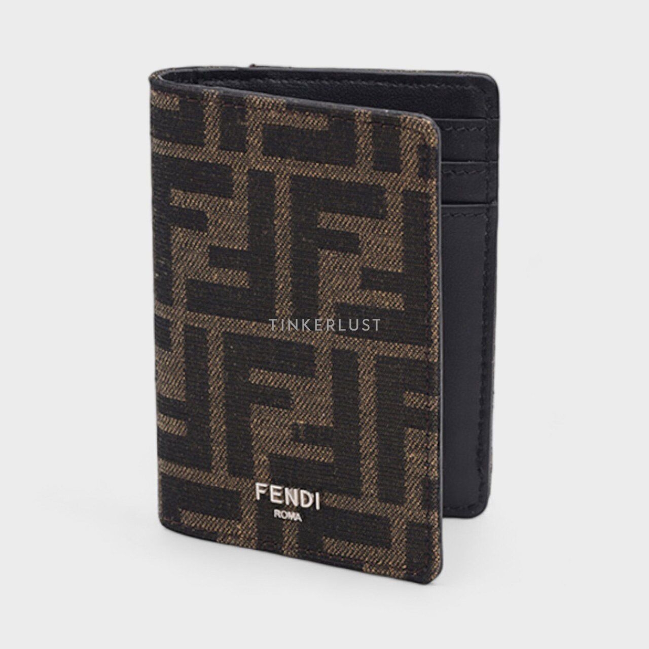 Fendi FF Square Compact Bi-Fold Brown/Tobacco Jacquard Wallet