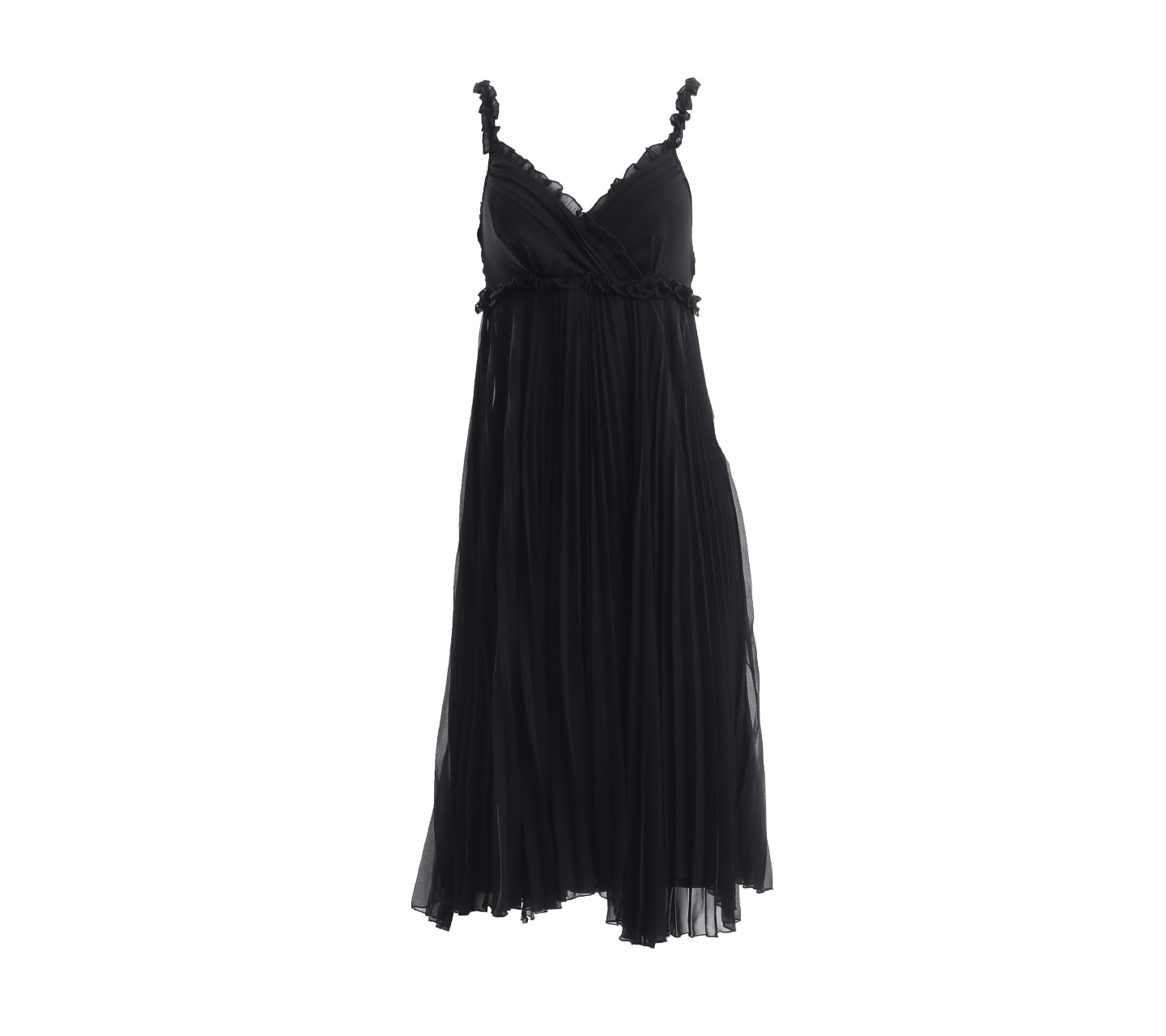 Sinequanone Black Pleated Midi Dress