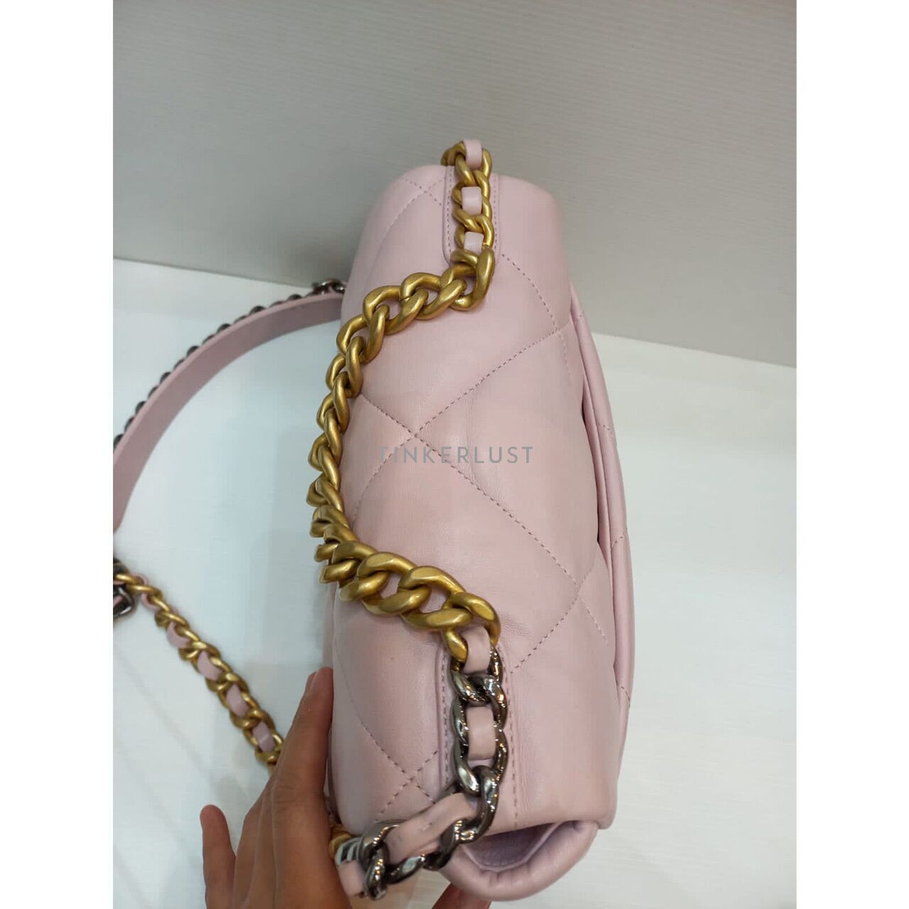 Chanel C19 Small Pink Lambskin GHW #31 2021 Sling Bag