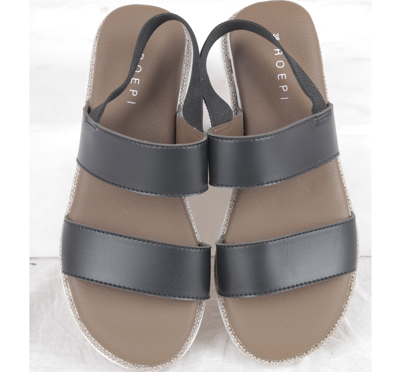 Roepi Black And White Platforn Sandals