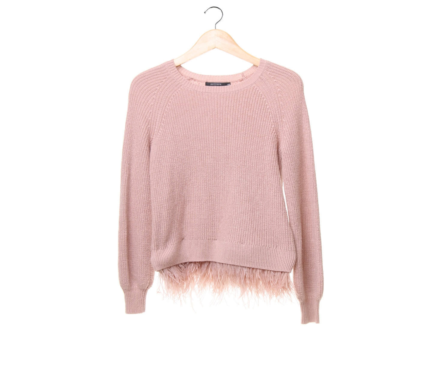 Portmans Dusty Pink Knit Fringe Sweater