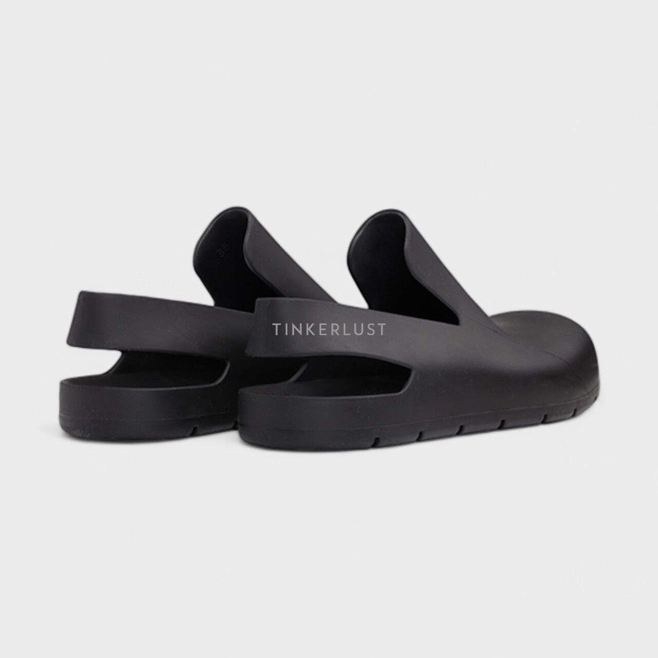 Bottega Veneta Women Puddle Rubber in Black Slingback Sandals