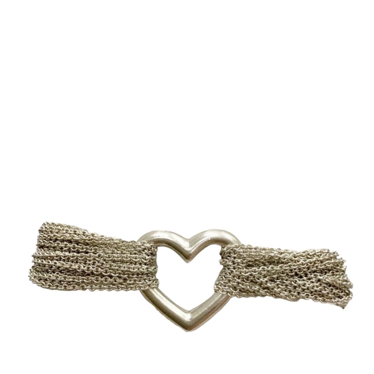 Tiffany & Co. Heart Sterling Silver Open Heart Multi Strand Bracelet