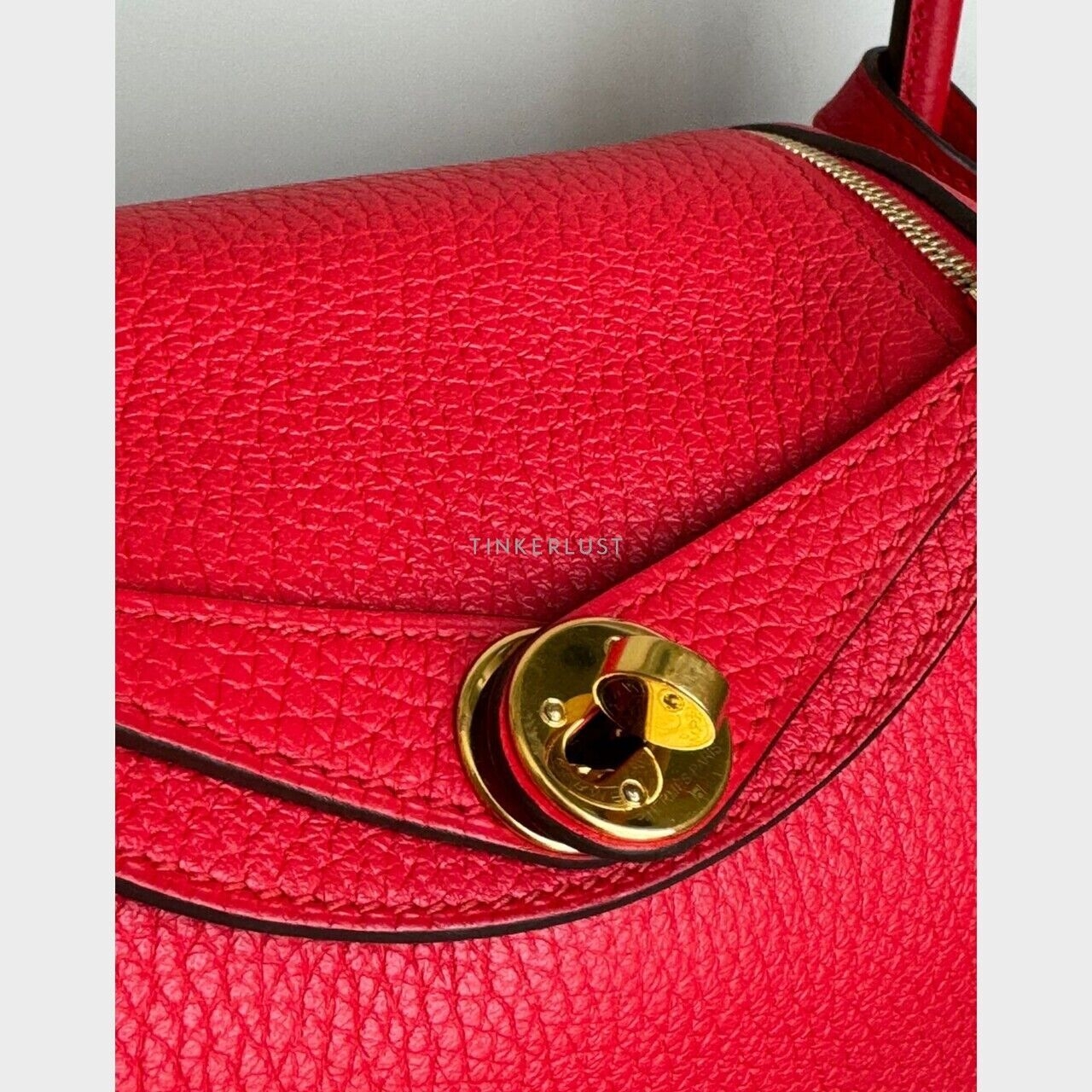 Hermes Mini Lindy Red GHW #D Sling Bag