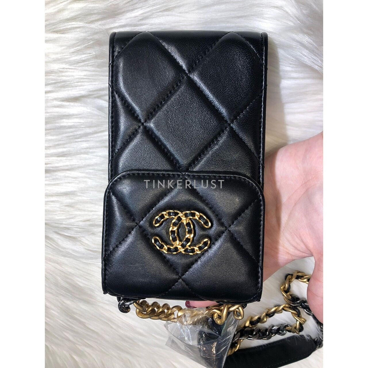 Chanel C19 Phone bag Black GHW Chip Sling Bag
