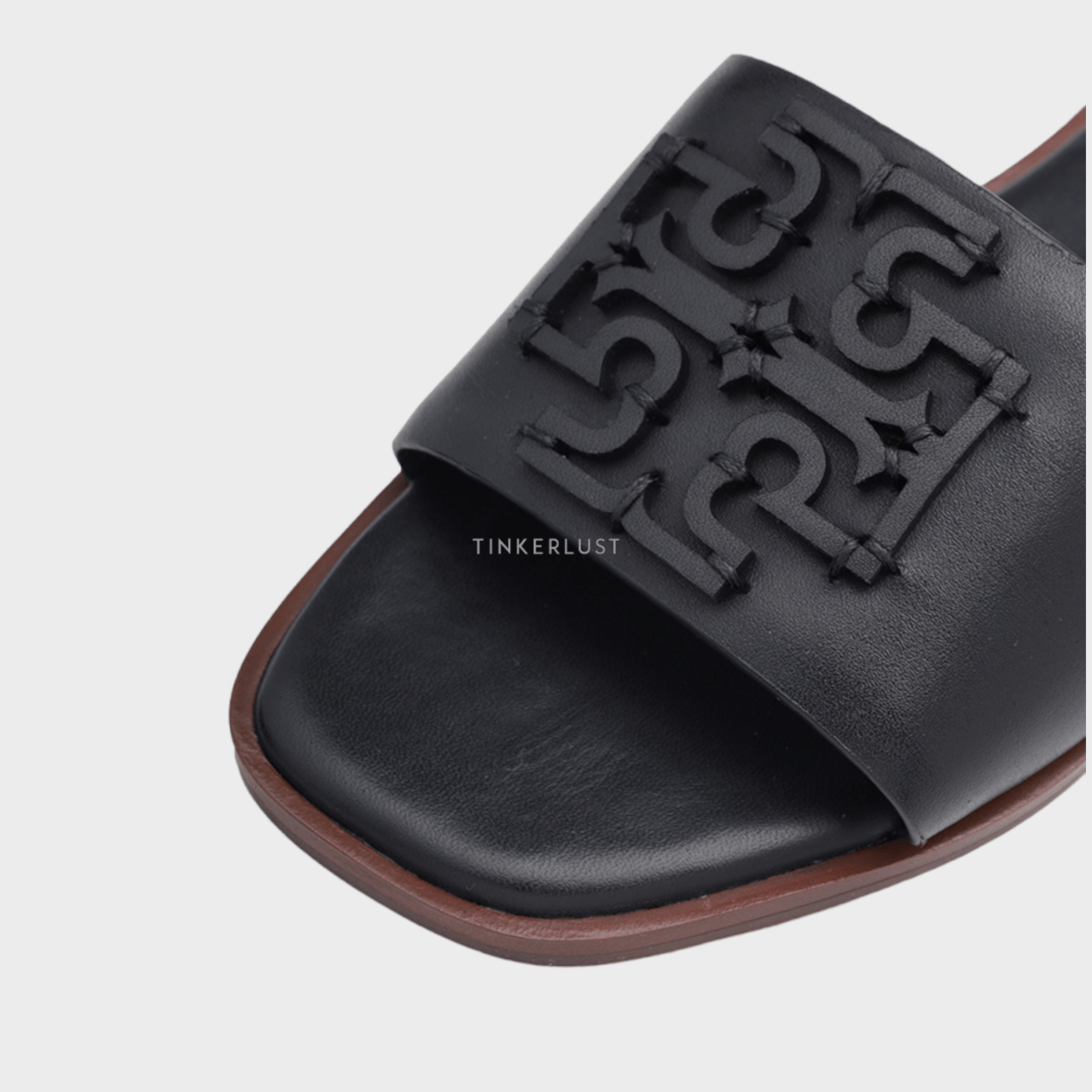 TORY BURCH Women Ines Slide Sandals in Perfect Black with Tonal Logo