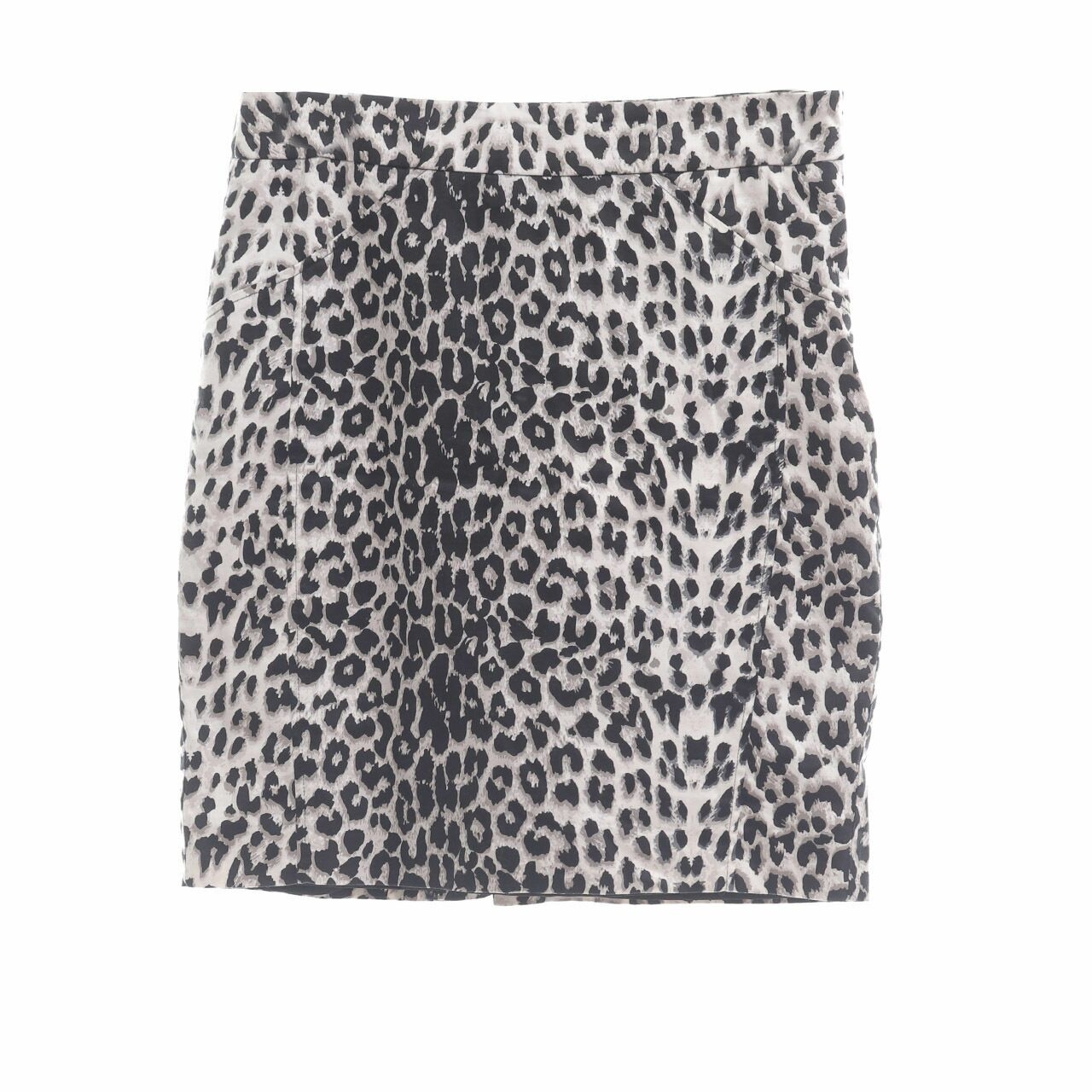 Morgan Black & White Leopard Mini Skirt