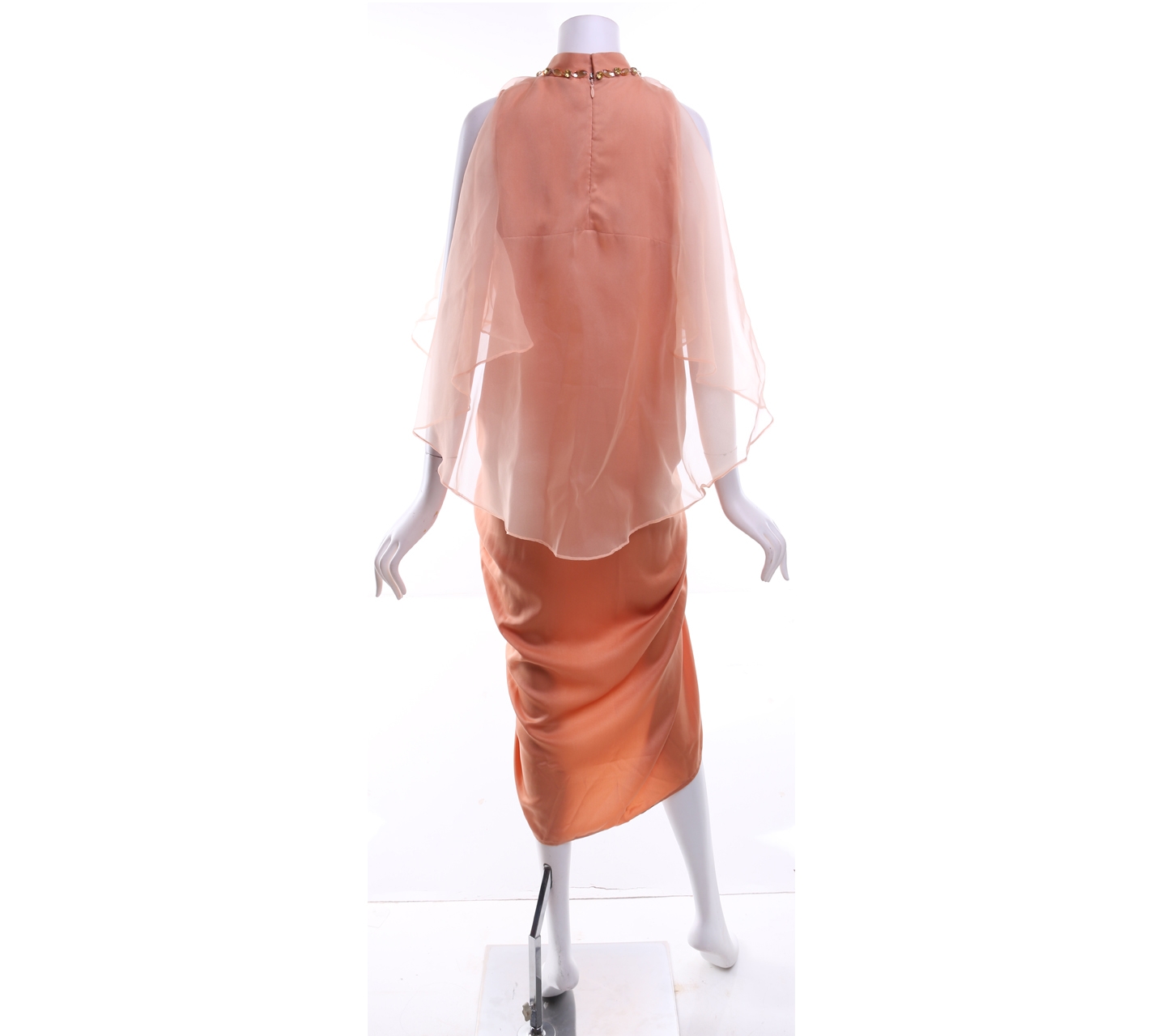 AMR The Label Peach Beaded Midi Dress