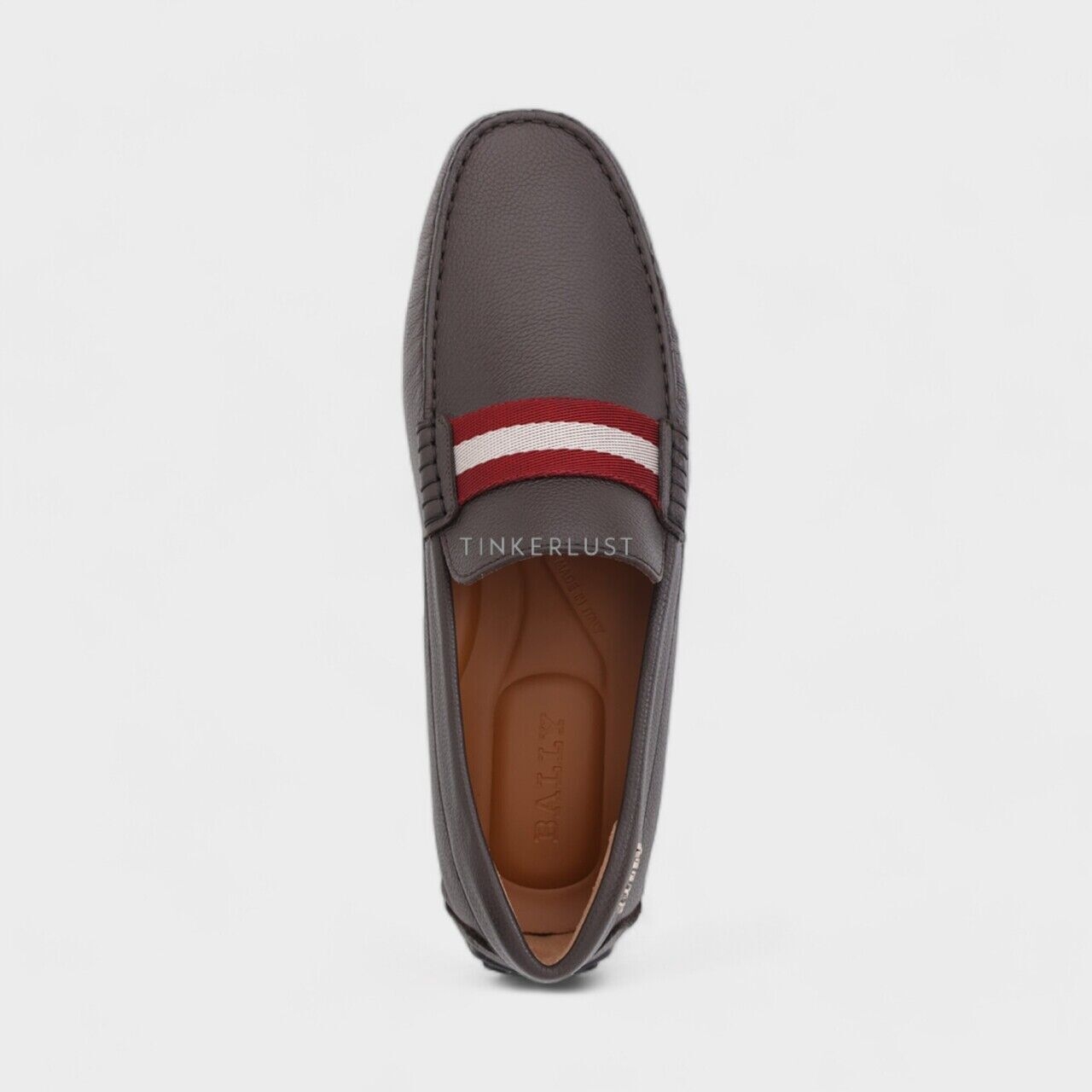 Bally Men Driver Pearce Loafers in Safari with Red Trainspotting Stripe