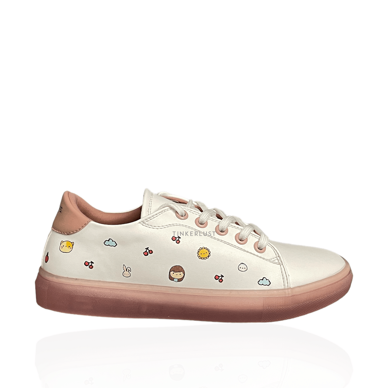 byeol x Sally Piper White & Soft Pink Sneakers